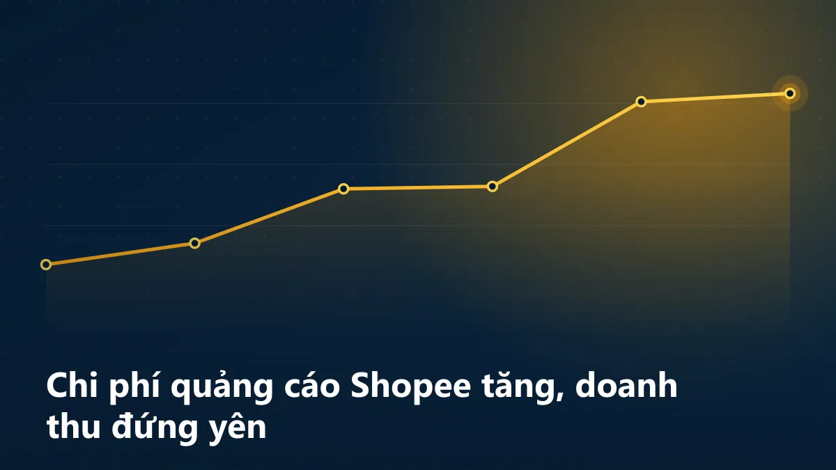 Đường chi phí quảng cáo đi lên trong khi doanh thu gần như đi ngang