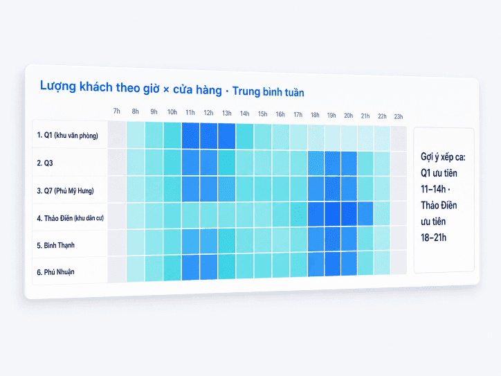 Bản đồ khách theo giờ × cửa hàng
